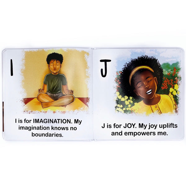 Affirmations for the letter I and J with colorful illustrations.