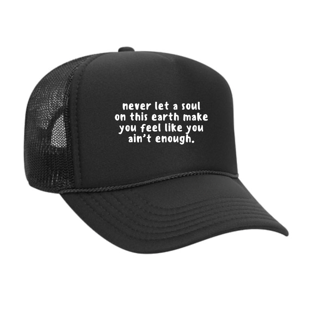 I Am Enough Trucker Hat Black Melanin Gang i-am-enough-trucker-hat-black-melanin-gang