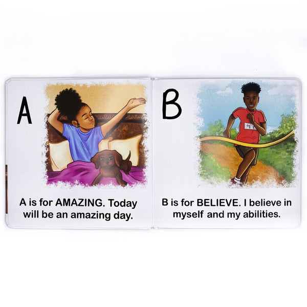 Affirmations for the letter A and B with colorful illustrations. 